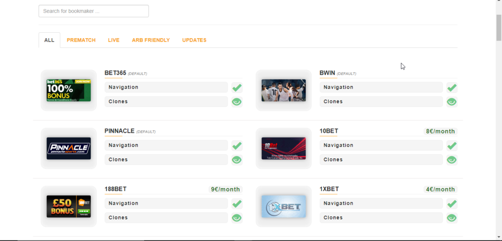 ArbMate 3 default Bookmakers_Pay for the rest